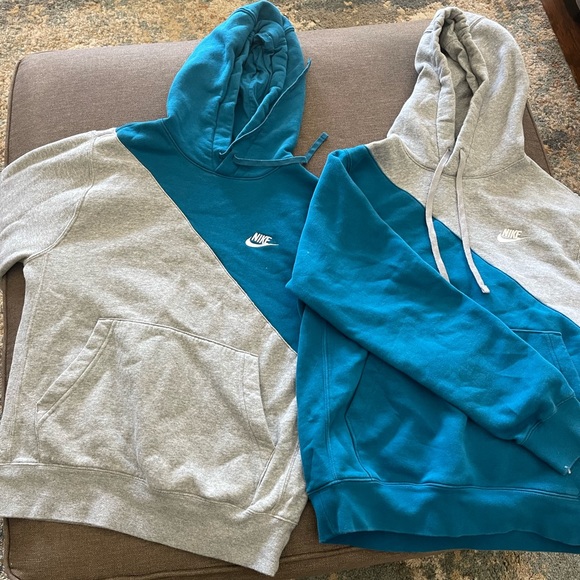 Nike | Shirts | Set Of 2 Nike Hoodies Sweatshirts Size Small Custom Sewn To  Match Each Half | Poshmark